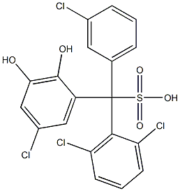 (3-Chlorophenyl)(2,6-dichlorophenyl)(5-chloro-2,3-dihydroxyphenyl)methanesulfonic acid Struktur