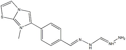 7-Methyl-6-[4-[2-(aminoiminiomethyl)hydrazonomethyl]phenyl]imidazo[2,1-b]thiazol-7-ium Struktur