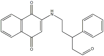 5-[(1,4-Dihydro-1,4-dioxonaphthalen)-2-ylamino]-3-phenylpentanal Struktur