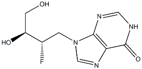 9-[(2S,3S)-3,4-Dihydroxy-2-fluorobutyl]-1,9-dihydro-6H-purin-6-one Struktur