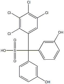 (2,3,4,5-Tetrachlorophenyl)bis(3-hydroxyphenyl)methanesulfonic acid Struktur