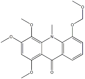 1,3,4-Trimethoxy-5-(methoxymethoxy)-10-methylacridin-9(10H)-one Struktur