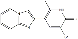 2-[(3-Bromo-6-methyl-1,2-dihydro-2-oxopyridin)-5-yl]imidazo[1,2-a]pyridine Struktur