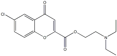 6-Chloro-4-oxo-4H-1-benzopyran-2-carboxylic acid [2-(diethylamino)ethyl] ester Struktur