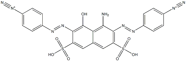 4,4'-[(1-Amino-8-hydroxy-3,6-disulfonaphthalene-2,7-diyl)bisazo]bis(benzenediazonium) Struktur