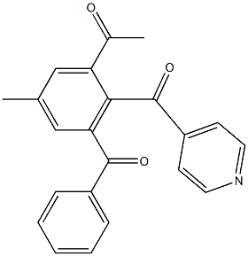 1-Acetyl-3-benzoyl-2-isonicotinoyl-5-methylbenzene Struktur