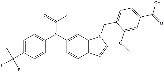 4-[6-(4-Trifluoromethylphenylacetylamino)-1H-indol-1-ylmethyl]-3-methoxybenzoic acid Struktur