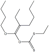 Dithiocarbonic acid O-(1-butoxy-2-butyl-2-ethylvinyl)S-ethyl ester Struktur