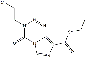 3-(2-Chloroethyl)-3,4-dihydro-4-oxoimidazo[5,1-d]-1,2,3,5-tetrazine-8-thiocarboxylic acid S-ethyl ester Struktur