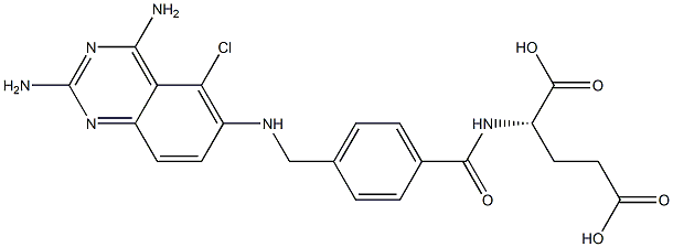 N-[4-[(2,4-Diamino-5-chloroquinazolin-6-ylamino)methyl]benzoyl]-L-glutamic acid Struktur