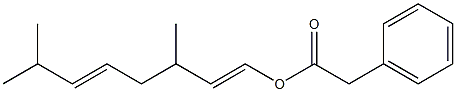 Phenylacetic acid 3,7-dimethyl-1,5-octadienyl ester Struktur