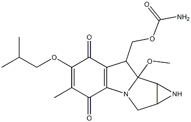 8-[[(Aminocarbonyl)oxy]methyl]-1,1a,2,8,8a,8b-hexahydro-6-isobutoxy-8a-methoxy-5-methylazirino[2',3':3,4]pyrrolo[1,2-a]indole-4,7-dione Struktur