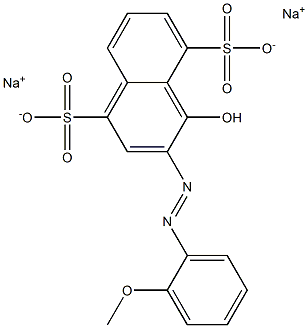 4-Hydroxy-3-[(2-methoxyphenyl)azo]naphthalene-1,5-disulfonic acid disodium salt Struktur