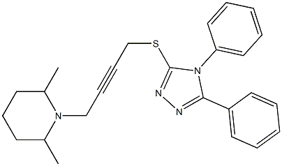 4,5-Diphenyl-3-[[4-(2,6-dimethylpiperidino)-2-butynyl]thio]-4H-1,2,4-triazole Struktur