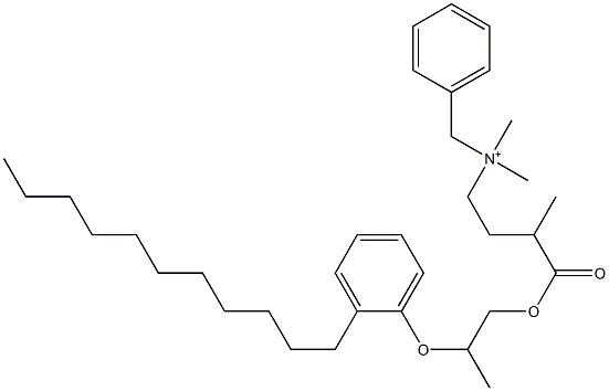 N,N-Dimethyl-N-benzyl-N-[3-[[2-(2-undecylphenyloxy)propyl]oxycarbonyl]butyl]aminium Struktur