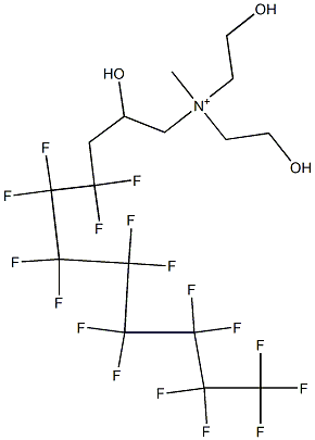 4,4,5,5,6,6,7,7,8,8,9,9,10,10,11,11,11-Heptadecafluoro-2-hydroxy-N,N-bis(2-hydroxyethyl)-N-methyl-1-undecanaminium Struktur