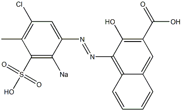 1-(5-Chloro-4-methyl-2-sodiosulfophenylazo)-2-hydroxy-3-naphthalenecarboxylic acid Struktur