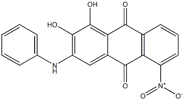 2-Anilino-3,4-dihydroxy-8-nitroanthraquinone Struktur