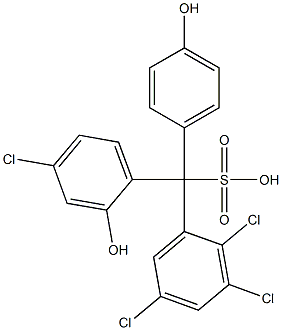 (4-Chloro-2-hydroxyphenyl)(2,3,5-trichlorophenyl)(4-hydroxyphenyl)methanesulfonic acid Struktur