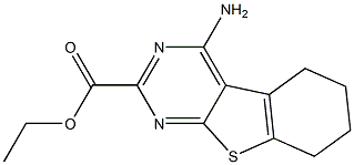 4-Amino-5,6,7,8-tetrahydro[1]benzothieno[2,3-d]pyrimidine-2-carboxylic acid ethyl ester Struktur