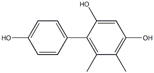 5,6-Dimethyl-1,1'-biphenyl-2,4,4'-triol Struktur