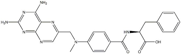 N-[p-[[(2,4-Diamino-6-pteridinyl)methyl]methylamino]benzoyl]-3-phenyl-L-alanine Struktur