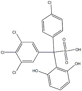 (4-Chlorophenyl)(3,4,5-trichlorophenyl)(2,6-dihydroxyphenyl)methanesulfonic acid Struktur