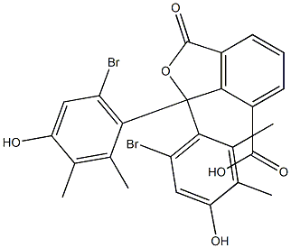 1,1-Bis(6-bromo-4-hydroxy-2,3-dimethylphenyl)-1,3-dihydro-3-oxoisobenzofuran-7-carboxylic acid Struktur