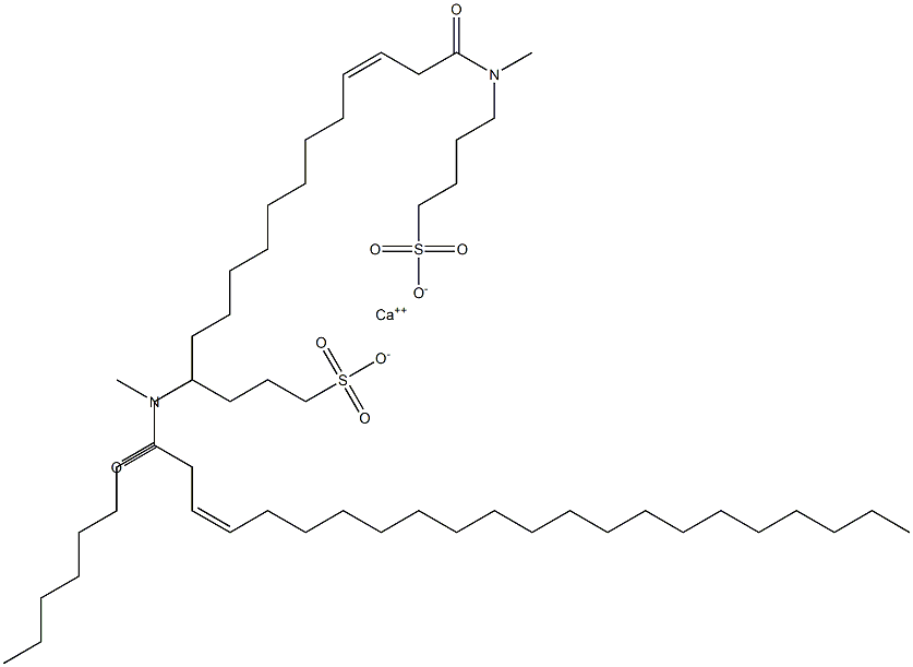 Bis[4-[N-[(Z)-1-oxo-3-docosen-1-yl]-N-methylamino]-1-butanesulfonic acid]calcium salt Struktur