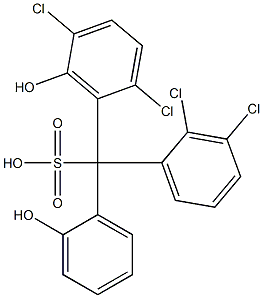 (2,3-Dichlorophenyl)(2,5-dichloro-6-hydroxyphenyl)(2-hydroxyphenyl)methanesulfonic acid Struktur