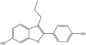 2-(4-Hydroxyphenyl)-3-propylbenzofuran-6-ol Struktur