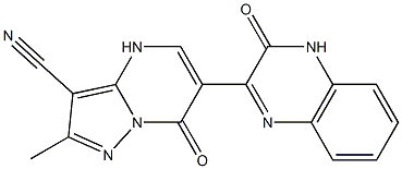 6-[(3-Oxo-3,4-dihydroquinoxalin)-2-yl]-2-methyl-3-cyanopyrazolo[1,5-a]pyrimidin-7(4H)-one Struktur