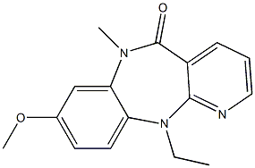 6,11-Dihydro-11-ethyl-8-methoxy-6-methyl-5H-pyrido[2,3-b][1,5]benzodiazepin-5-one Struktur