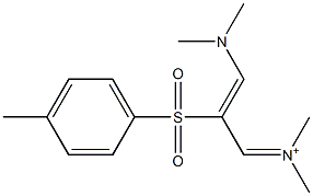 N,N-Dimethyl-3-(dimethylamino)-2-(p-tolylsulfonyl)-2-propen-1-iminium Struktur