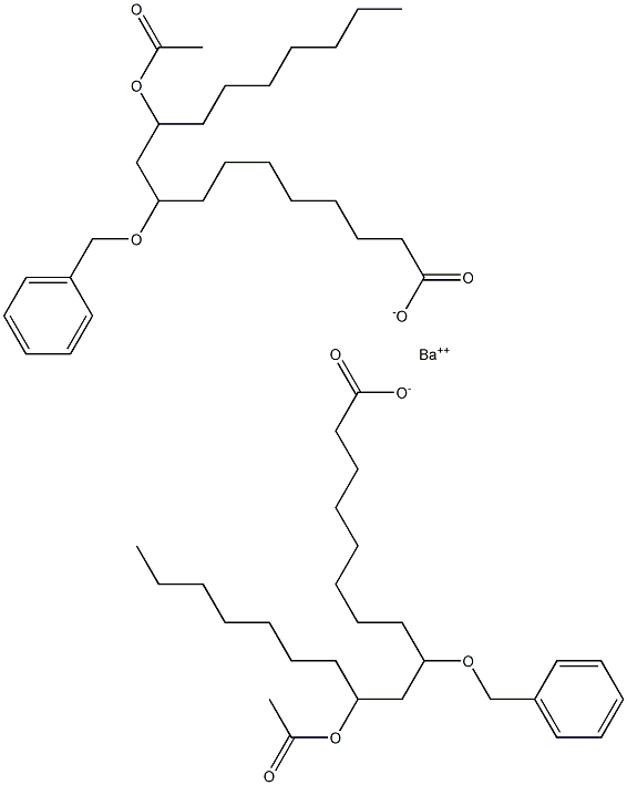 Bis(9-benzyloxy-11-acetyloxystearic acid)barium salt Struktur