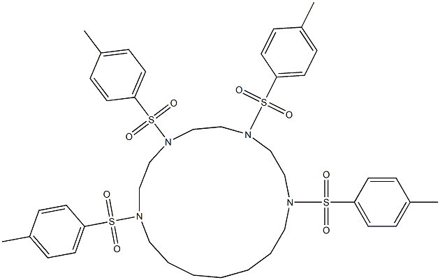 1,4,7,10-Tetrakis(p-tolylsulfonyl)-1,4,7,10-tetraazacyploheptadecane Struktur