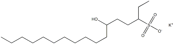 6-Hydroxyheptadecane-3-sulfonic acid potassium salt Struktur