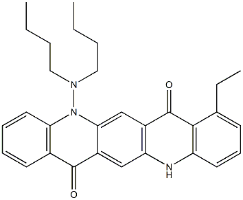 5-(Dibutylamino)-8-ethyl-5,12-dihydroquino[2,3-b]acridine-7,14-dione Struktur