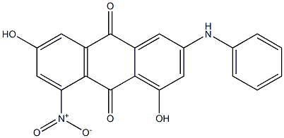 2-Anilino-4,7-dihydroxy-5-nitroanthraquinone Struktur