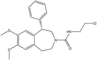 [1S,(+)]-N-(2-Chloroethyl)-1-phenyl-7,8-dimethoxy-2,3,4,5-tetrahydro-1H-3-benzazepine-3-carboxamide Struktur