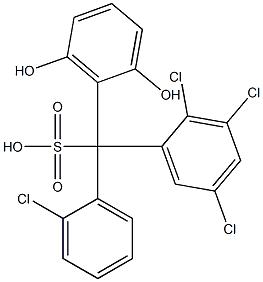 (2-Chlorophenyl)(2,3,5-trichlorophenyl)(2,6-dihydroxyphenyl)methanesulfonic acid Struktur