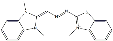 2-[[[(1,3-Dihydro-1,3-dimethyl-2H-benzimidazol)-2-ylidene]methyl]azo]-3-methylbenzothiazol-3-ium Struktur