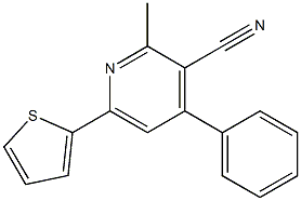 2-Methyl-4-phenyl-6-(2-thienyl)pyridine-3-carbonitrile Struktur