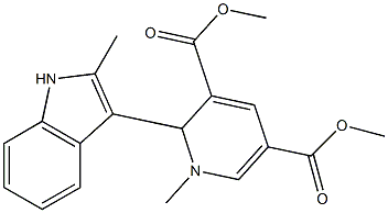 1,2-Dihydro-1-methyl-2-(2-methyl-1H-indol-3-yl)pyridine-3,5-dicarboxylic acid dimethyl ester Struktur