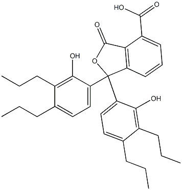 1,3-Dihydro-1,1-bis(2-hydroxy-3,4-dipropylphenyl)-3-oxoisobenzofuran-4-carboxylic acid Struktur