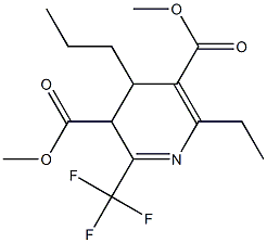 3,4-Dihydro-6-ethyl-4-propyl-2-trifluoromethylpyridine-3,5-dicarboxylic acid dimethyl ester Struktur