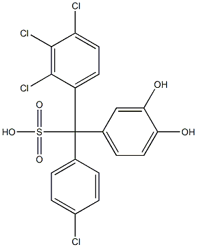 (4-Chlorophenyl)(2,3,4-trichlorophenyl)(3,4-dihydroxyphenyl)methanesulfonic acid Struktur