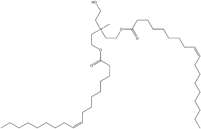 N-(2-Hydroxyethyl)-N-methyl-2-[[(Z)-1-oxo-9-octadecenyl]oxy]-N-[2-[[(Z)-1-oxo-9-octadecenyl]oxy]ethyl]ethanaminium Struktur