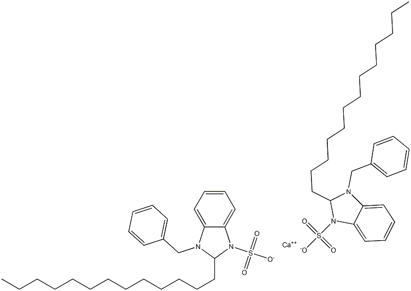 Bis(1-benzyl-2,3-dihydro-2-tridecyl-1H-benzimidazole-3-sulfonic acid)calcium salt Struktur