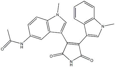 3-(5-Acetylamino-1-methyl-1H-indol-3-yl)-4-(1-methyl-1H-indol-3-yl)-1H-pyrrole-2,5-dione Struktur